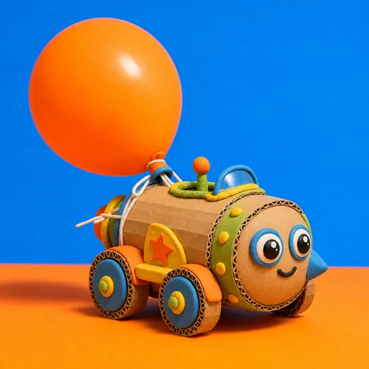 Carrinho foguete de balão