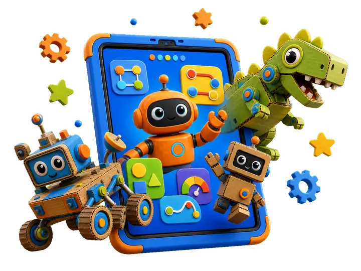 Os robôs do app ganhando vida